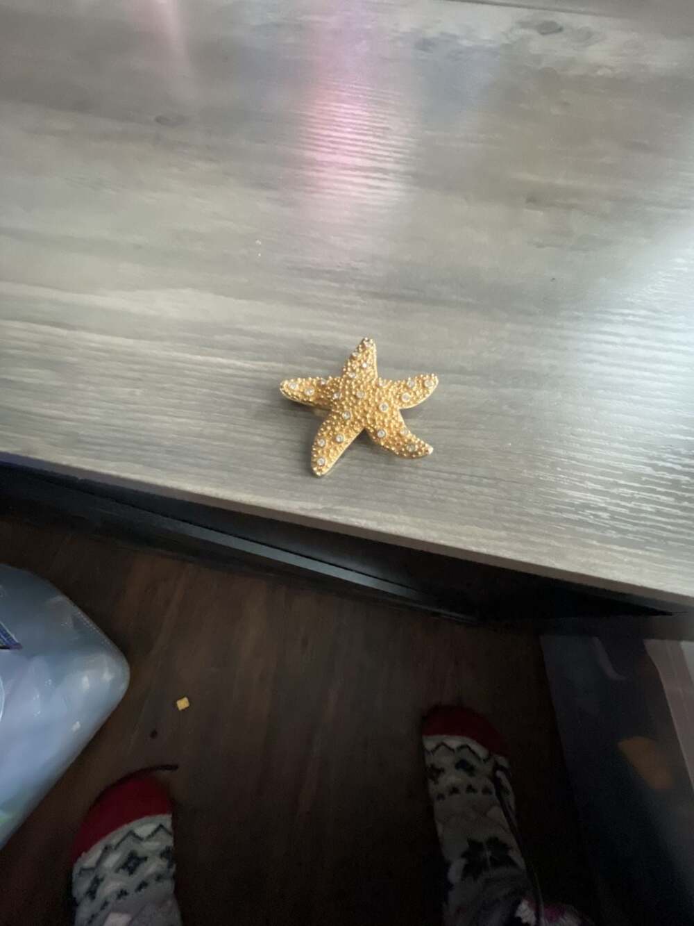 Swarovski Crystal Gold Tone Starfish Brooch Pin